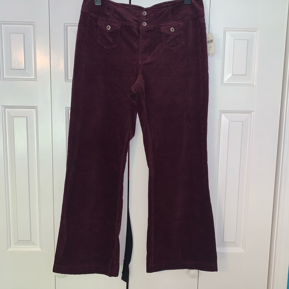 Beautiful Anthropologie Burgundy Flare Leg Pants
